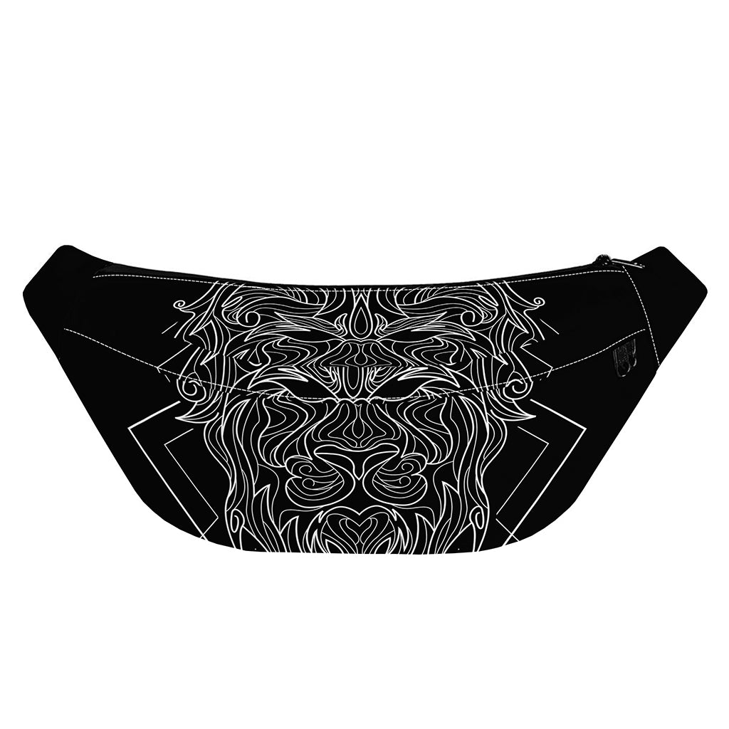 Black And White Leo Sign Print Fanny Pack