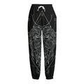 Black And White Leo Sign Print Fleece Lined Knit Pants