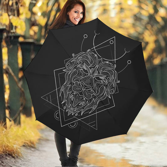 Black And White Leo Sign Print Foldable Umbrella