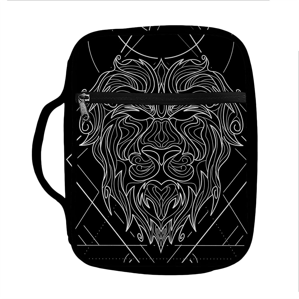 Black And White Leo Sign Print Front Pocket Bible Bag