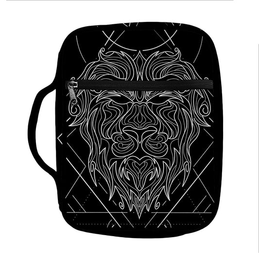 Black And White Leo Sign Print Front Pocket Bible Bag
