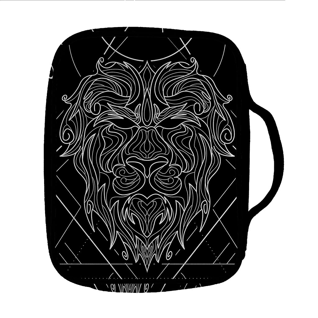 Black And White Leo Sign Print Front Pocket Bible Bag