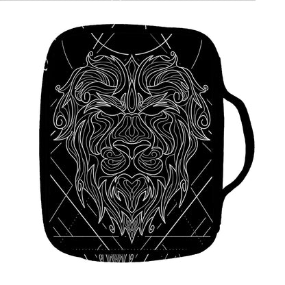 Black And White Leo Sign Print Front Pocket Bible Bag