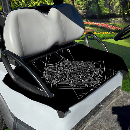 Black And White Leo Sign Print Golf Cart Seat Cover