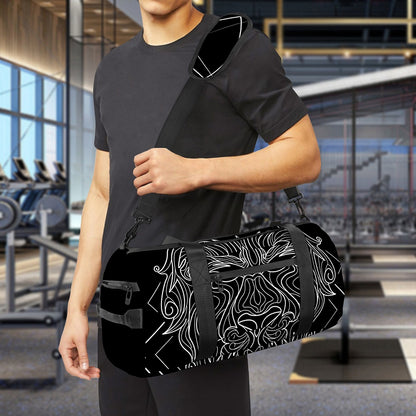 Black And White Leo Sign Print Gym Bag