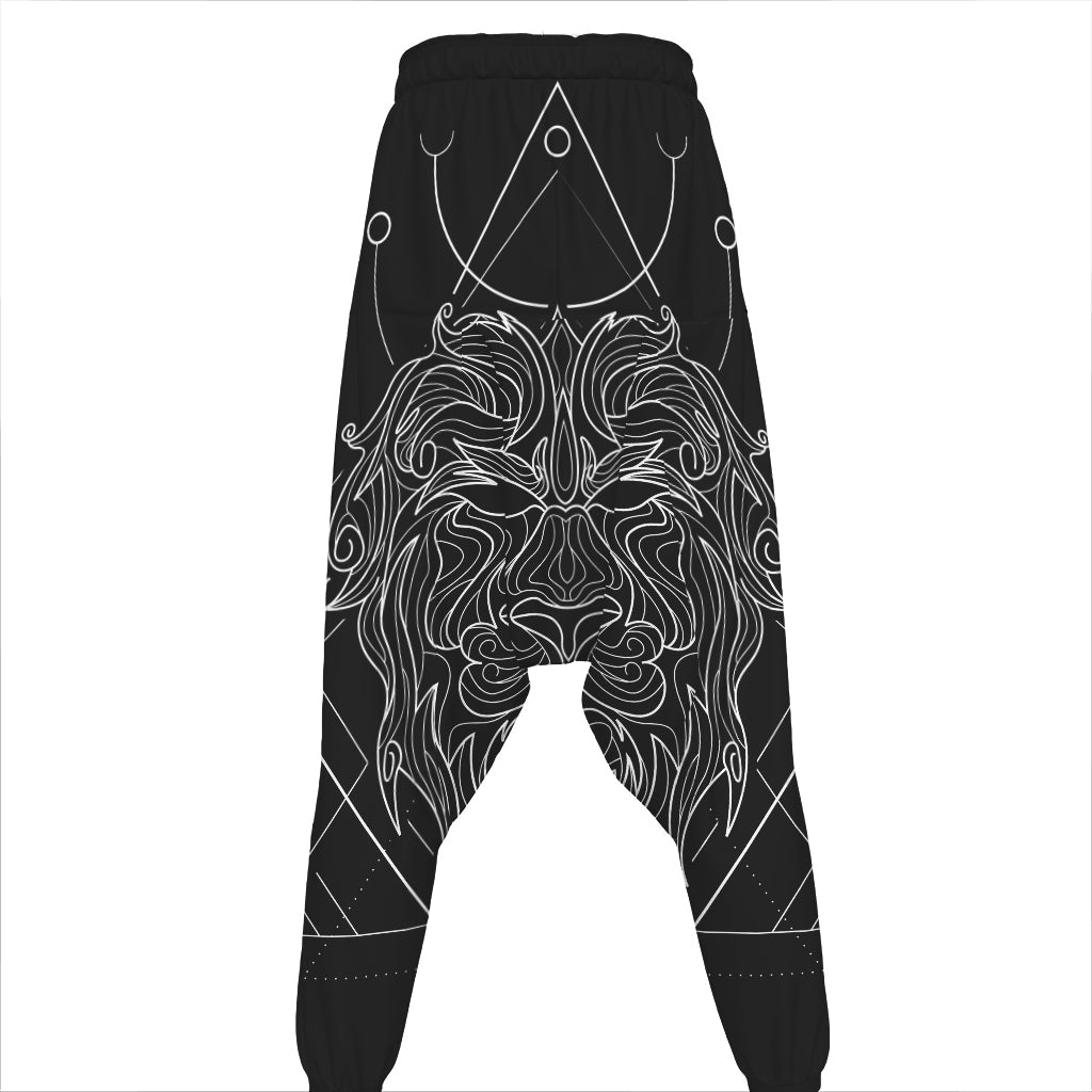 Black And White Leo Sign Print Hammer Pants