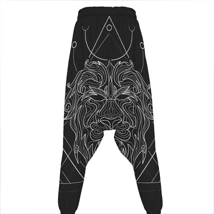 Black And White Leo Sign Print Hammer Pants