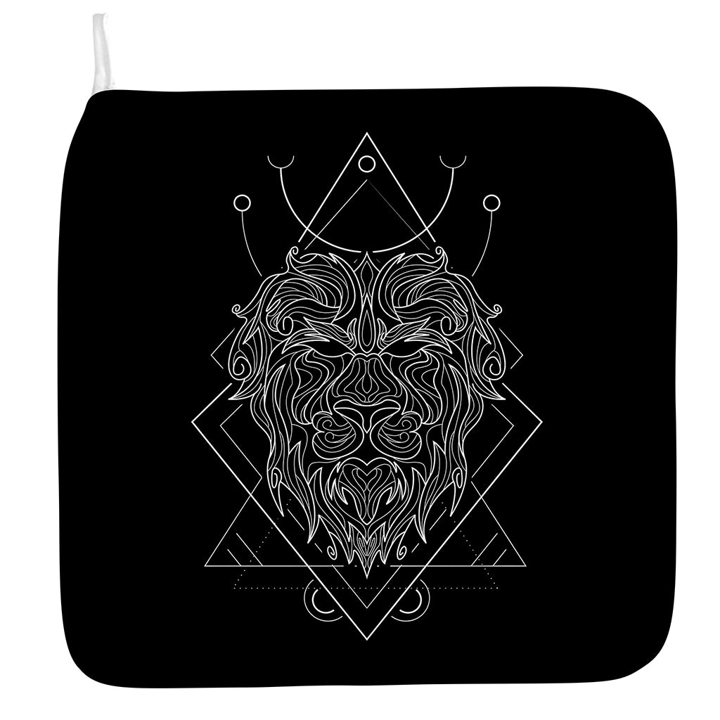 Black And White Leo Sign Print Hand Towel