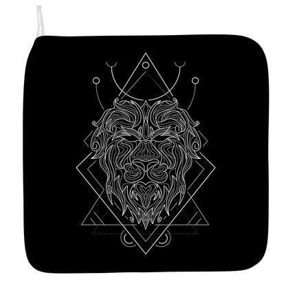 Black And White Leo Sign Print Hand Towel