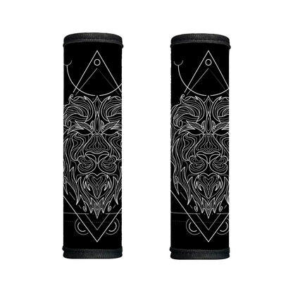 Black And White Leo Sign Print Handle Covers