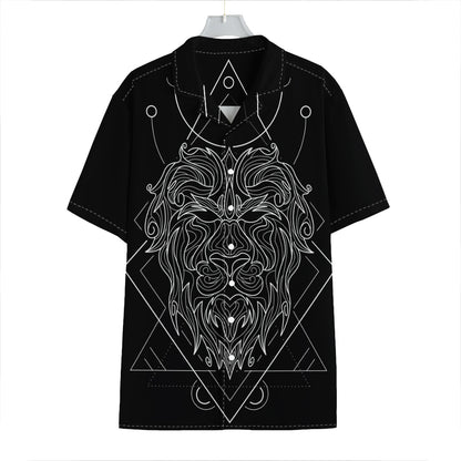 Black And White Leo Sign Print Hawaiian Shirt