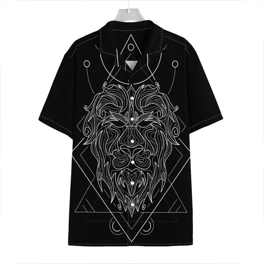 Black And White Leo Sign Print Hawaiian Shirt