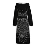 Black And White Leo Sign Print Hooded Bathrobe