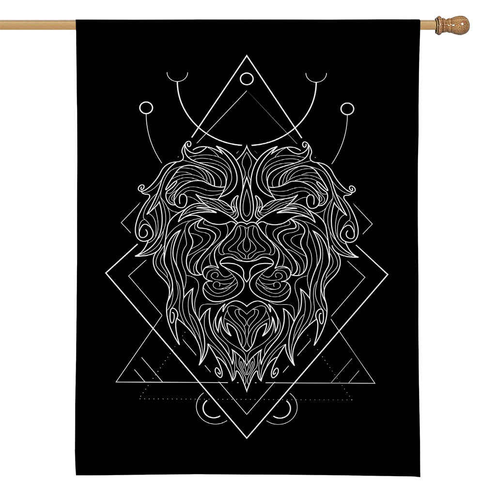Black And White Leo Sign Print House Flag