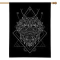 Black And White Leo Sign Print House Flag