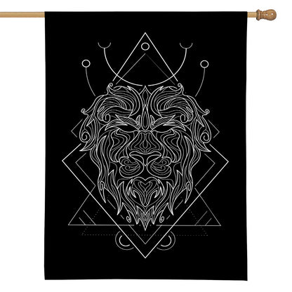 Black And White Leo Sign Print House Flag