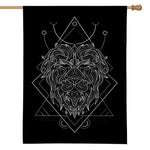 Black And White Leo Sign Print House Flag