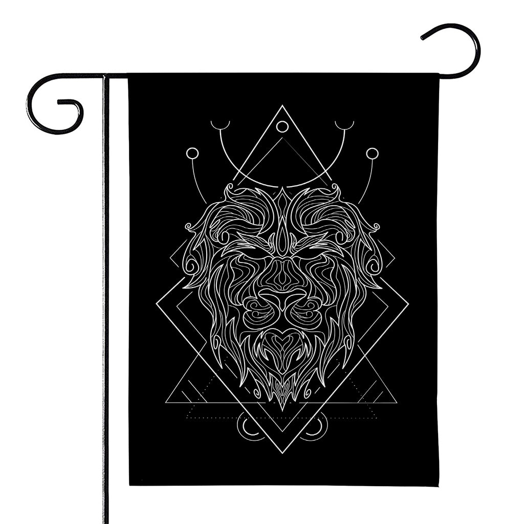 Black And White Leo Sign Print House Flag