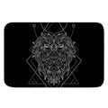 Black And White Leo Sign Print Indoor Door Mat
