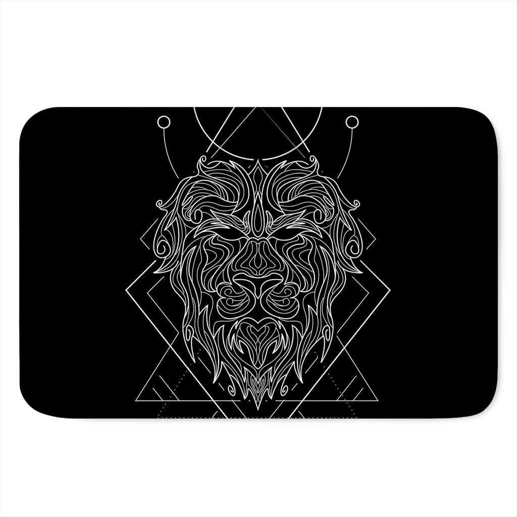 Black And White Leo Sign Print Indoor Door Mat