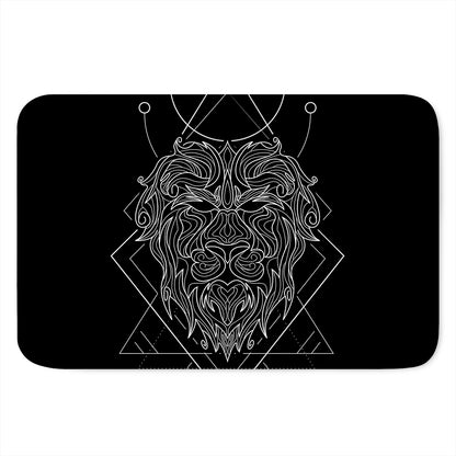 Black And White Leo Sign Print Indoor Door Mat