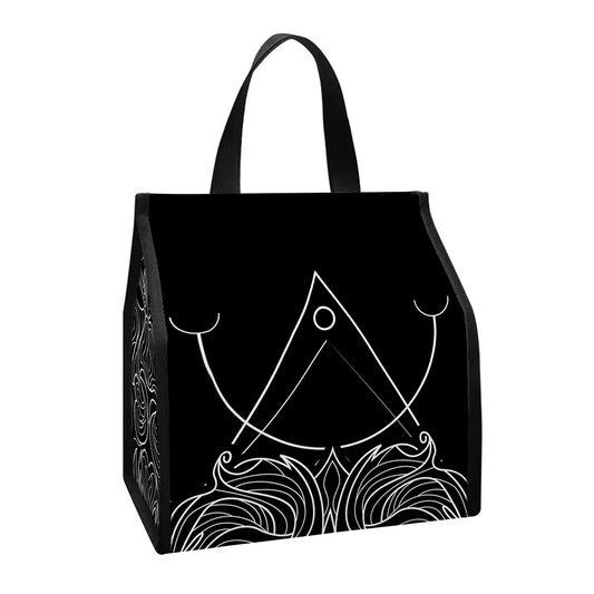 Black And White Leo Sign Print Insulated Lunch Tote