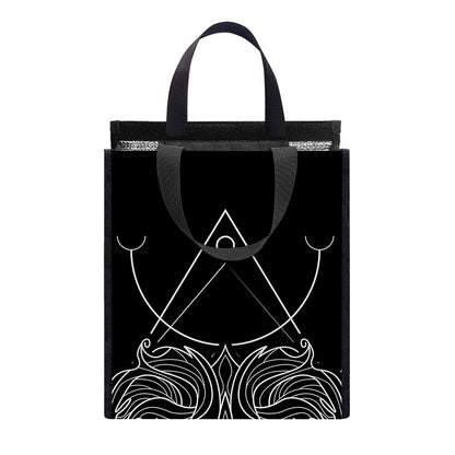Black And White Leo Sign Print Insulated Lunch Tote