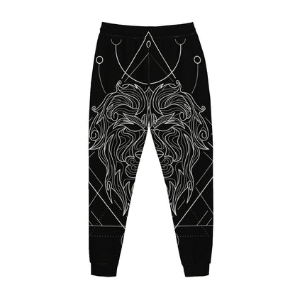 Black And White Leo Sign Print Jogger Pants