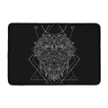Black And White Leo Sign Print Kitchen Mat