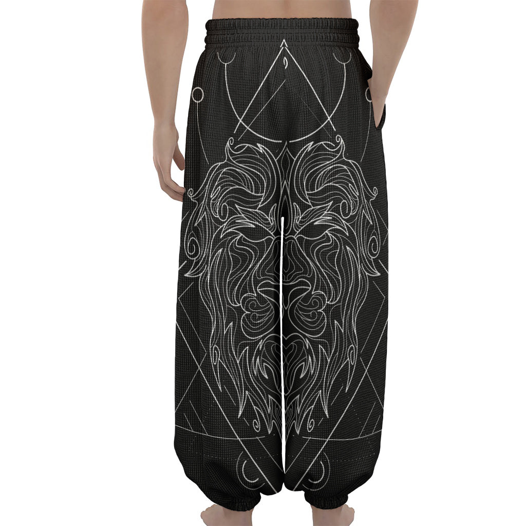 Black And White Leo Sign Print Lantern Pants