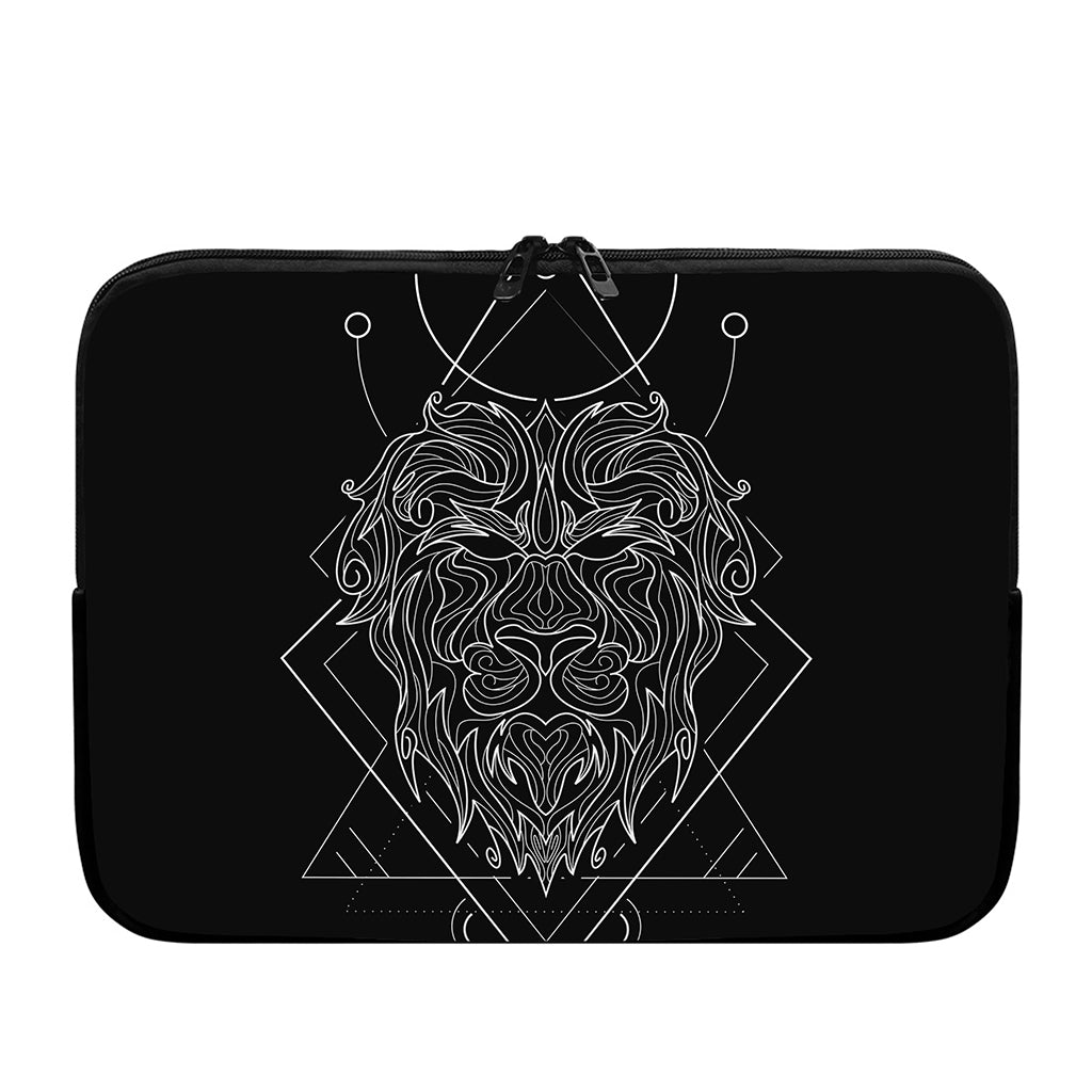 Black And White Leo Sign Print Laptop Sleeve