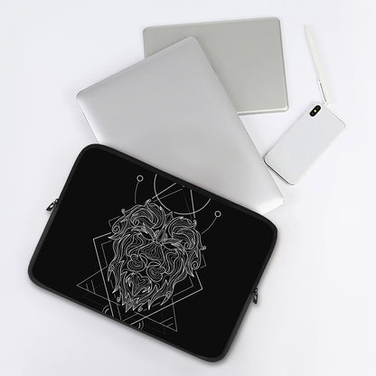 Black And White Leo Sign Print Laptop Sleeve