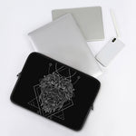 Black And White Leo Sign Print Laptop Sleeve
