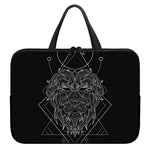 Black And White Leo Sign Print Laptop Sleeve With Handle