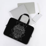 Black And White Leo Sign Print Laptop Sleeve With Handle