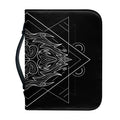 Black And White Leo Sign Print Leather Bible Cover