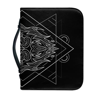 Black And White Leo Sign Print Leather Bible Cover