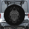 Black And White Leo Sign Print Leather Spare Tire Cover