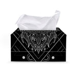 Black And White Leo Sign Print Leather Tissue Box Cover