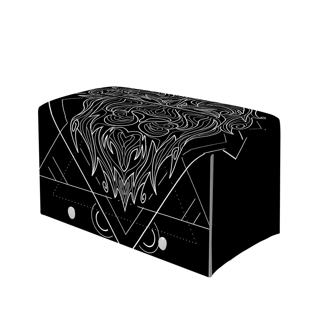 Black And White Leo Sign Print Leather Tissue Box Cover