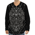 Black And White Leo Sign Print Long Sleeve Baseball Jersey