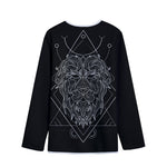 Black And White Leo Sign Print Long Sleeve Short Coat