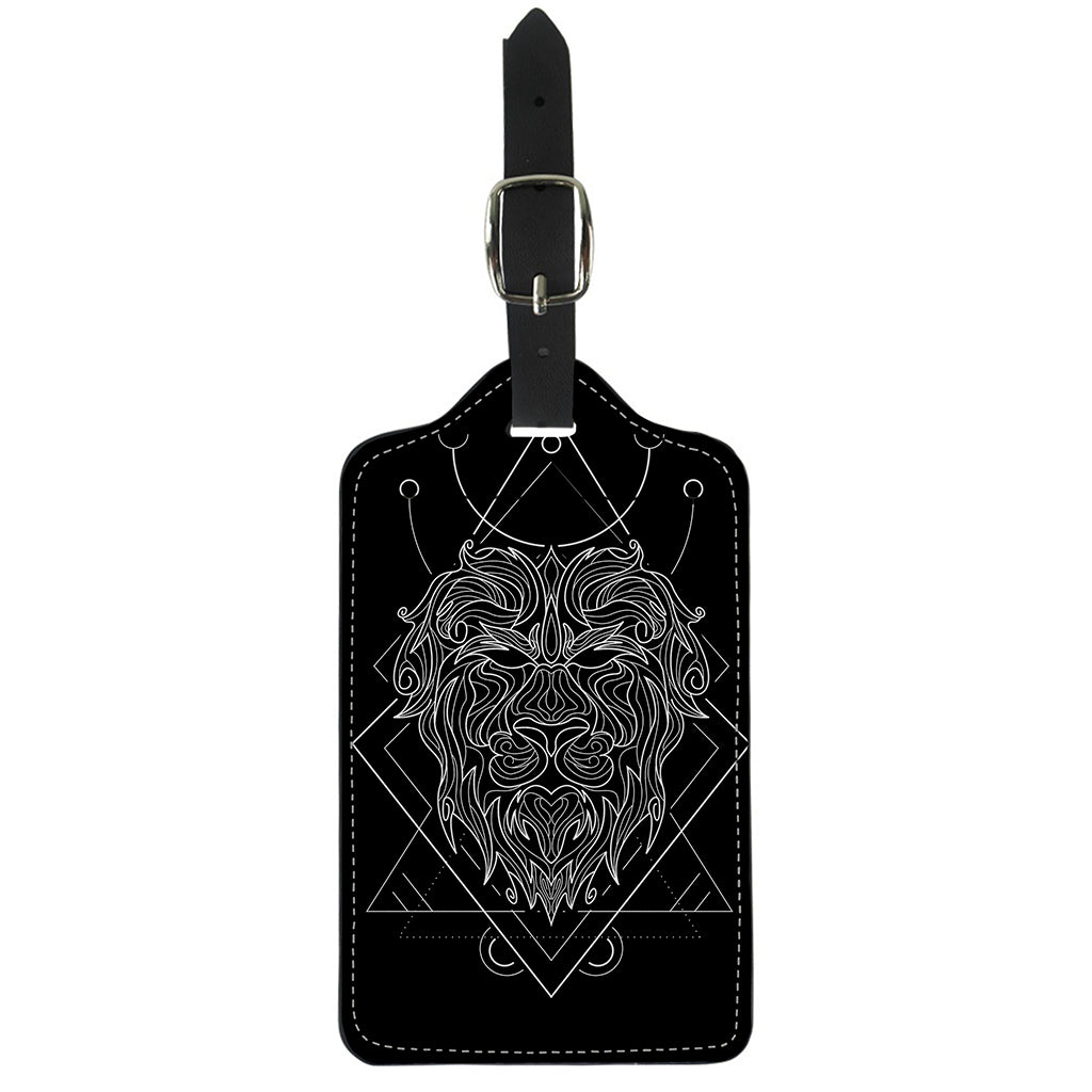 Black And White Leo Sign Print Luggage Tag