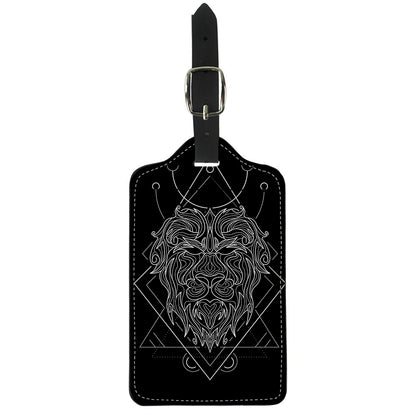 Black And White Leo Sign Print Luggage Tag