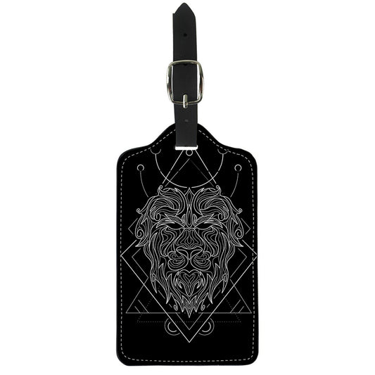 Black And White Leo Sign Print Luggage Tag