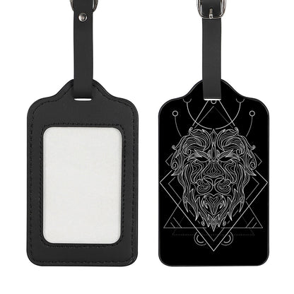 Black And White Leo Sign Print Luggage Tag