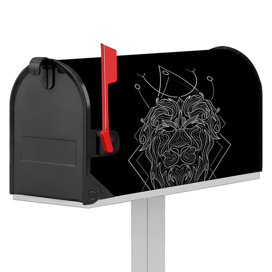 Black And White Leo Sign Print Mailbox Cover