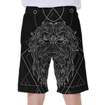 Black And White Leo Sign Print Men's Beach Shorts