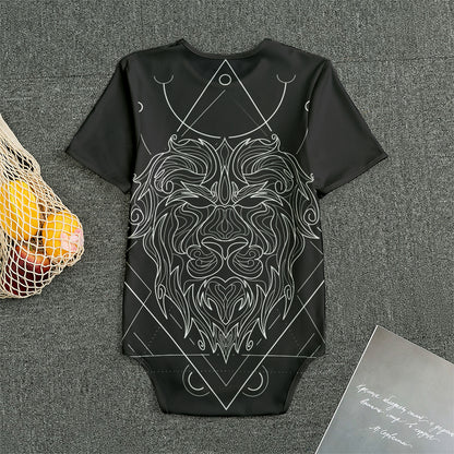 Black And White Leo Sign Print Men's Bodysuit