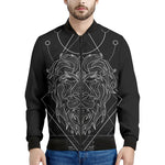 Black And White Leo Sign Print Men's Bomber Jacket